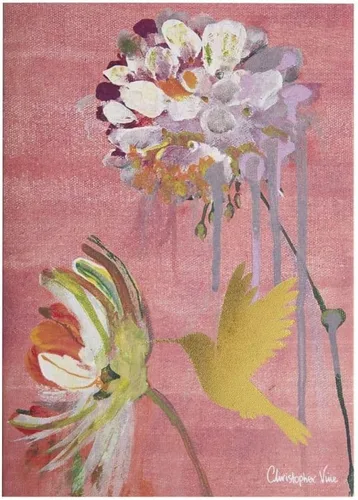 Vista 3 de NIQUEA.D, Tarjeta en blanco de dos flores y colibrí