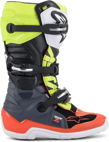 Vista 12 de Alpinestars Botas Tech 7S Unisex Juveniles Negro/Plata/Blanco/Oro