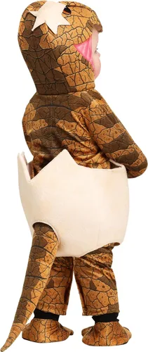 Vista 3 de Disfraz infantil de Raptor para eclosión, disfraz de huevo de dinosaurio para bebé, Marrón