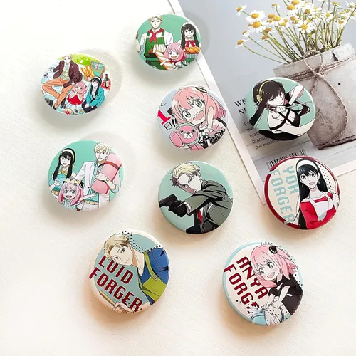 Vista 7 de Punchi - Pines de anime (9 unidades, 1.7 pulgadas), alfileres espías de anime, suministros de fiesta, cosplay, mochila escolar, alfileres de regalo