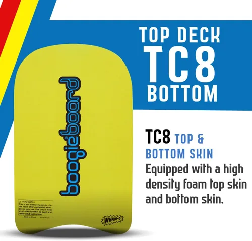 Vista 6 de BoogieBoard - Entrenador deportivo de 19 pulgadas, tabla de bodyboard TC8 Deck PE Core Crescent Tail Principiantes Piscina Playa