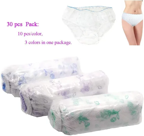 Vista 2 de 15 piezas30 piezas de ropa interior no tejida para mujer, ropa interior de papel, práctico bikini para viajes, hotel, spa