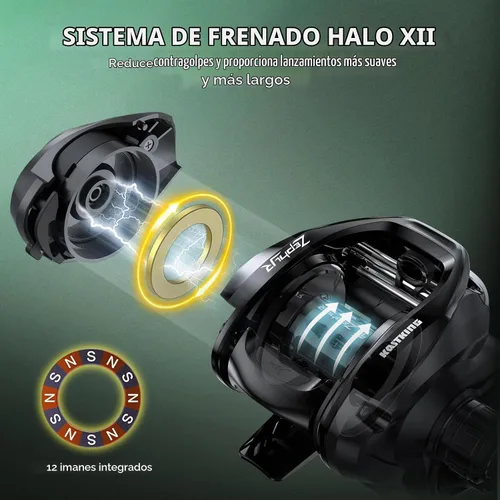Vista 4 de KastKing Zephyr Dual-Tip Baitcaster & Spinning Fishing Rod and Reel Combo Negro