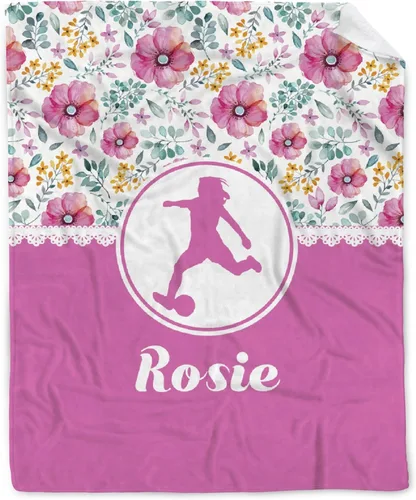Vista 17 de Manta de fútbol para niñas, regalos de fútbol para niñas y niños, manta de franela de forro polar suave y cálida para niñas, regalos de fútbol