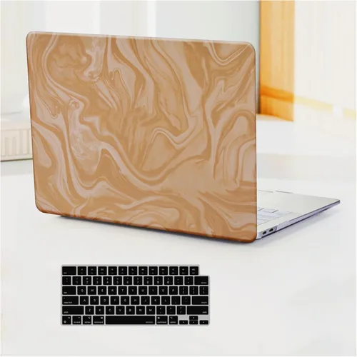 Vista 18 de Funda compatible con MacBook Air de 13 pulgadas (versión 2010-2017). Modelos: A1466 / A1369, funda rígida de piel crema texturizada a cuadros, sin