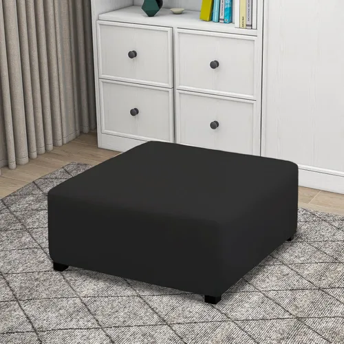 Vista 2 de PureFit Funda otomana súper elástica de ajuste perfecto cuadrada - Fundas otomanas para taburete y muebles plegables de almacenamiento para sala