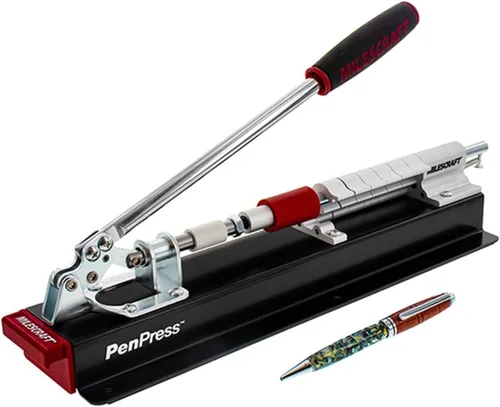 Vista 3 de Milescraft 4701 Pen Press – Une bolígrafos torneados y proyectos – Diseño avanzado con resorte que mantiene la pieza de trabajo en su lugar y ajusta