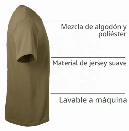 Vista 4 de Soffe Paquete de 3 camisetas militares de poliéster y algodón de Estados Unidos para hombre Canela