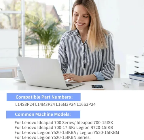 Vista 5 de Batería portátil de 45 Wh para Lenovo Y700 Y520 - L14M3P24 11.1V