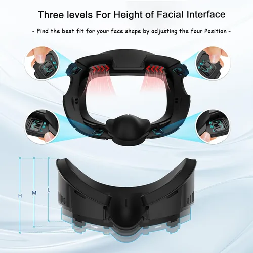 Vista 3 de UPOK Face Pad Cover Facial Interface for MetaOculus Quest 3 Headset -Accessories Thicken Foam Leather Face Cushion 2Pcs With Rigid Adjustable Vented