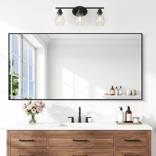 Vista 20 de DESBING 16"x20" Bathroom Mirror for Over Sink, Black Framed Wall Mirror Negro