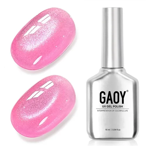 Vista 64 de GAOY Esmalte de uñas de gel Brown Cat Eye, 4629 azul ámbar, 0.5 fl oz Ámbar azul
