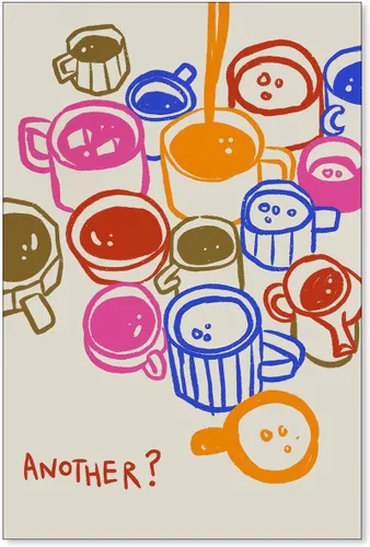 Vista 21 de MWZUPQ Póster de cóctel colorido de moda, retro, lindas copas de vino, lienzo, arte de pared, llena tu taza, pinturas impresiones de bares, cocina