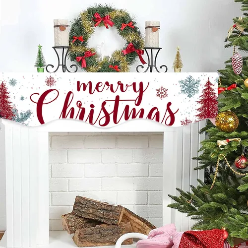 Vista 4 de Bufanda de mantel de Navidad de 70 x 17 pulgadas, decoración para chimenea, bufanda, estantes, bufanda, corredor, decoración de día festivo