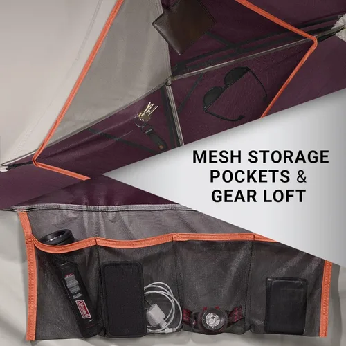 Vista 6 de Coleman Skydome Camping Tent with 5 Minute Setup, 2/4/6/8 Person Weatherproof Tent with Rainfly & Carry Bag, 20% More Headroom Than Traditional