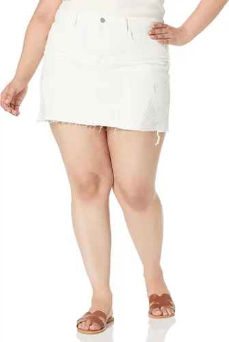 Vista 5 de The Drop Minifalda de mezclilla desgastada Ansh para mujer
