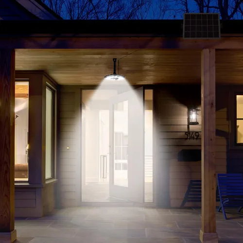 Vista 8 de Luz solar para interiores y exteriores, luces solares de movimiento con 5 modos, hasta 3000 lúmenes, luces colgantes impermeables para porche