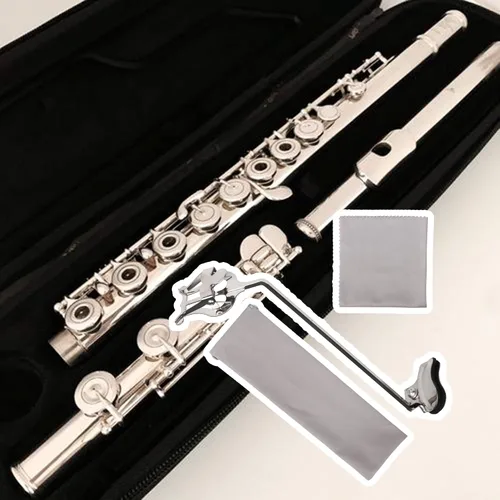 Vista 2 de Yibuy Saxofón Plata Marzo Lira Saxofón Soprano Clip Varilla recta longitud 8.268 in