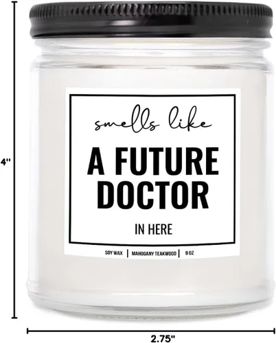 Vista 8 de You Nique Designs Future Doctor Candle de 9 onzas, regalo para estudiantes de medicina, regalos para estudiantes de medicina y regalos de graduación