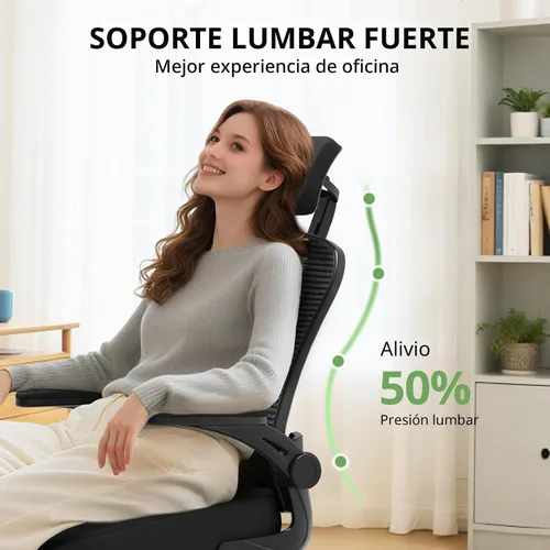 Vista 3 de Silla de oficina ergonómica, capacidad de 330 libras, silla de computadora con respaldo alto para largas horas, cómoda, silla ejecutiva giratoria
