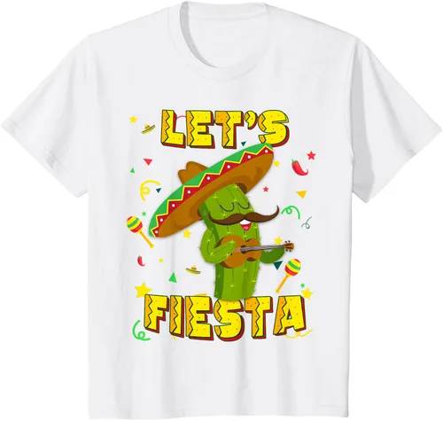 Vista 23 de Cinco De Mayo - Camiseta de regalo con sombrero de cactus Let's Fiesta, Negro, S