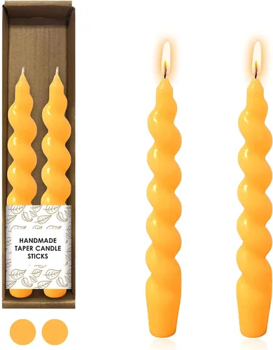 Vista 37 de Candelabros en espiral verde y velas cónicas verdes - Gedengni 7.5 pulgadas Velas cónicas cortas y encantadoras con diseño retorcido, velas sin