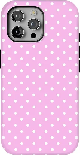 Vista 7 de Funda para iPhone 16 Pro Max con lunares, color negro y rosa Negro & Rosado
