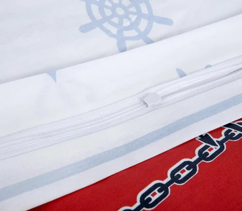 Vista 7 de Juego de ropa de cama 100% algodón Callis, juego de 3 fundas de edredón ligeras con cremallera y dos fundas de almohada (barco, individual)