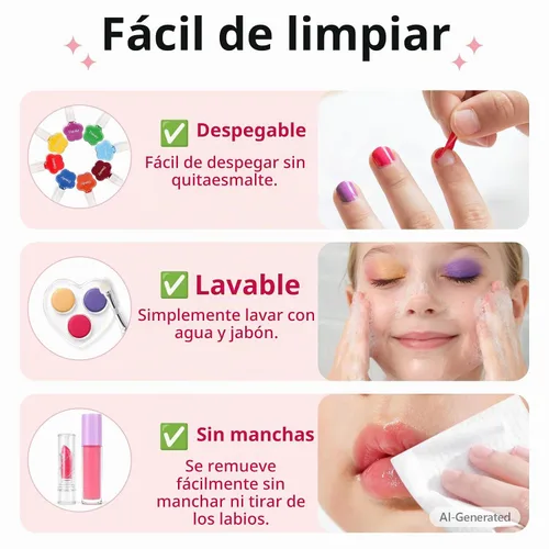Vista 5 de Dmsky Kit de maquillaje para niños para niñas, juego de maquillaje