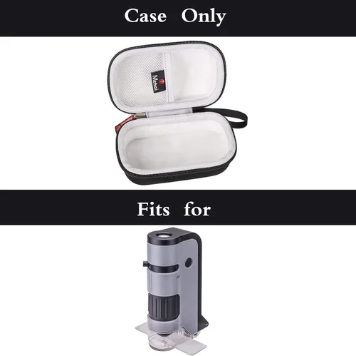 Vista 7 de Carson MicroFlip - Funda rígida para microscopio de bolsillo con luz LED y UV, a prueba de golpes, impermeable, ligera, a prueba de polvo, negro