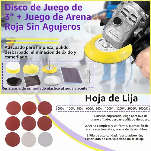 Vista 5 de Swpeet 108 discos de lijado de 3 pulgadas con bloques de pulido de esponja de lijado, almohadilla de discos de lijado de grano 80-3000 de 3