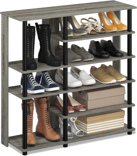 Vista 13 de Furinno Zapatero vertical compacto, organizador de zapatos estrecho de 8 niveles, almacenamiento de zapatos independiente, estante de zapatos
