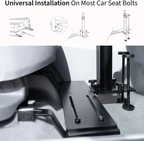 Vista 6 de VIVO Soporte de automóvil para laptop, extensión totalmente ajustable, soporte para portátil para camiones, furgonetas y SUV, articulación y ajuste