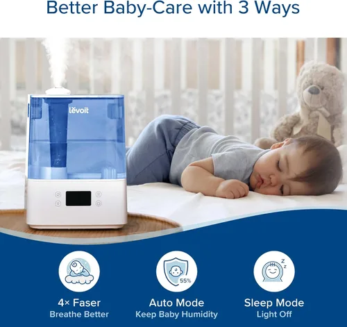 Vista 6 de LEVOIT Classic300S Humidificador ultrasónico inteligente de llenado superior, tanque extra grande de 6 litros para toda la familia, aplicación