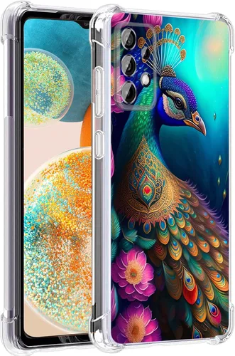 Vista 10 de Funda para Galaxy A23 5G, diseño de flores de mariposa azul, protección contra caídas, a prueba de golpes, carcasa protectora de cuerpo completo