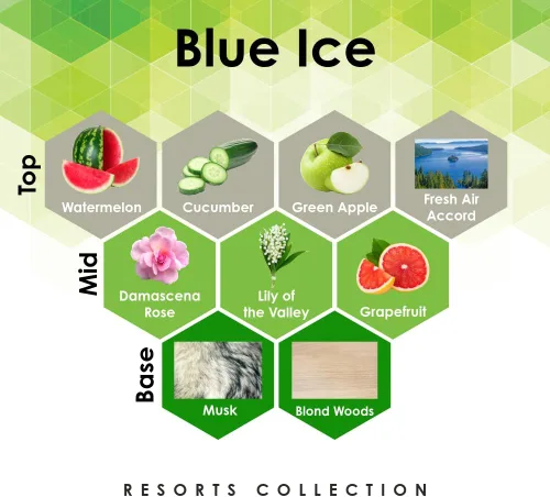 Vista 2 de Blue Ice - Recambio de 4 onzas para difusor de aceite con sandía, pomelo, maderas rubias y más notas