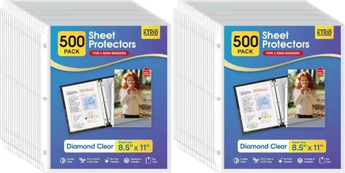 Vista 9 de Ktrio - Protectores de hojas tamaño carta (8.5 x 11 pulgadas), transparentes y antirreflejantes, fundas plásticas con abertura en la parte superior