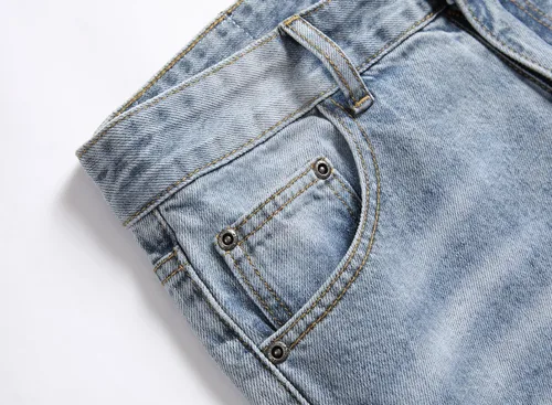 Vista 6 de OIIIO Pantalón vaquero de pierna recta rasgados para hombre