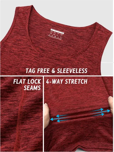 Vista 5 de TACVASEN Camisetas sin mangas para hombre de secado rápido para entrenamiento muscular atlético, gimnasio, culturismo, camiseta de rendimiento
