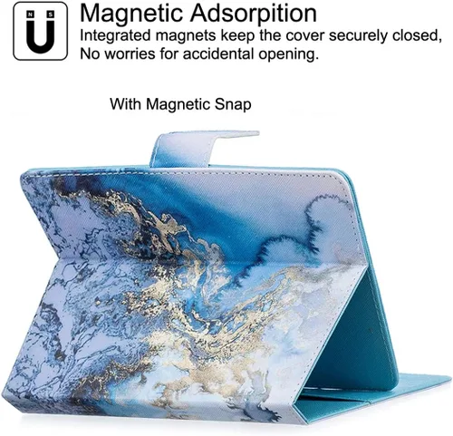 Vista 4 de NewShine - Funda universal para tablet de 7.9 a 8.5 pulgadas, funda de piel sintética para iPad mini 1/2/3/4, Galaxy Tab 3/4/Note 8.0, Amazon Kindle