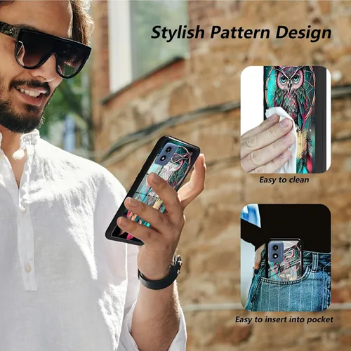 Vista 150 de Funda para Motorola Moto G Stylus 5G 2021 de vidrio templado, funda negra con diseño de mujer negra africana para mujeres y hombres, antiarañazos, a