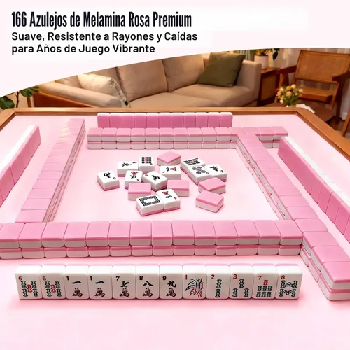 Vista 7 de American Mahjong - Juego de azulejos Mahjong, 166 azulejos rosados