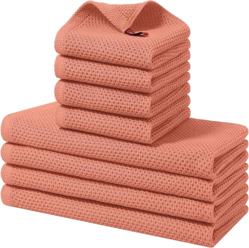Vista 16 de Homaxy Juego de toallas y paños de cocina 100% algodón, 30 x 30 centímetros y 33 x 71 centímetros, juego de 8 toallas de cocina ultra suaves