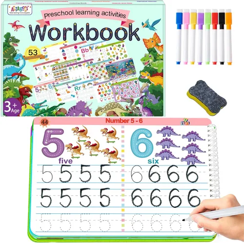 Vista 7 de ALIANFLY Actividad Educativa de Aprendizaje Preescolar - Libro de Trabajo Montessori para Preescolar, Actividad de Trazado de Práctica de Escritura