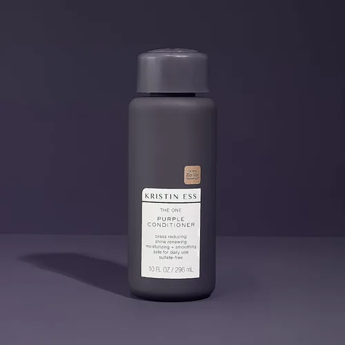 Vista 8 de Kristin Ess Hair The One - Acondicionador morado para tonificar + hidratar el cabello rubio, neutraliza los tonos latones + amarillos, sin sulfatos