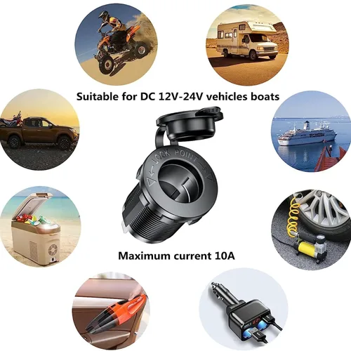 Vista 6 de Panel de interruptor basculante de barco marino impermeable de 6 bandas, protector de sobrecarga, 12-24 V, 36 W, cargador USB dual QC3.0