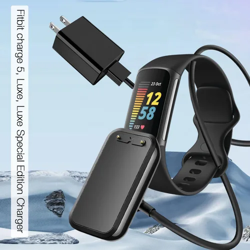 Vista 4 de Cargador de reloj para Fitbit Charge 6/Charge 5, cable de carga Fitbit Luxe de repuesto, Fitbit Luxe Edición Especial Smartwatch Base de carga