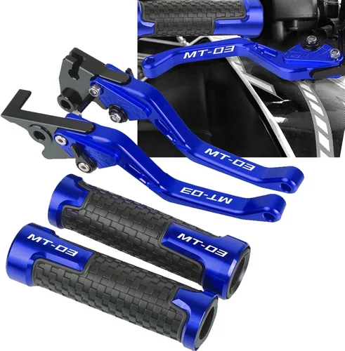 Vista 2 de DOUKI Para Yamaha MT03 2005-2006 MT-03 MT 03 Motocicleta Palancas de embrague de freno corto embrague embrague empuñaduras Agarres extremos manillar