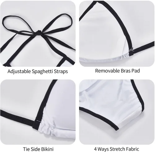 Vista 8 de My Hero is Now My Angel Bipolar Awareness - Bikini de moda para mujer, 2 piezas, push up, verano, playa, conjunto de bikini triangular, traje