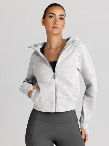 Vista 2 de Trendy Queen - Sudaderas con capucha y cremallera para mujer, sudaderas cortas de vellón, trajes de otoño, estilo informal, cómodas, Y2K, ropa